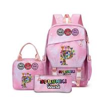 Rhythm Box Sprunki Music Game School Bag Backpack Lunch Bag Pencil Bag Three-Piece Backpack Three-piece set