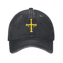 Spain Asturias Flag Baseball Cap Retro Distressed Denim Victory Cross Snapback Hat Unisex Women Outdoor Summer Caps Hat One Size