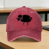 Black Sheep Silhouette Design Casual Baseball Cap Summer Trucker Hat Hot Sale Hiking Fishing Hip Hop Hats Unisex Adult Baseball Cap One Size