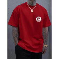 Įvairių spalvų vyriški marškinėliai su kokoso medžio marginimu Cool Tee Summer Oversize O formos iškirpte trumpomis rankovėmis vyrams S įvairiaspalvis
