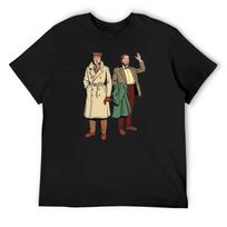 Blake and Mortimer (From the Back Cover of The Septimus Wave (L'Onde Septimus)) T-Shirt Summer Top Mens Graphic T-shirts Funny S įvairiaspalvis