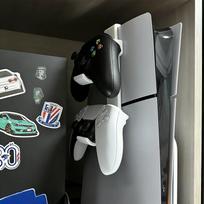For PS5/PS5 Slim Side Mount Stand With Dual Controller Holder And 2 Game Controller Storage Racks Gift For Game Enthusiasts