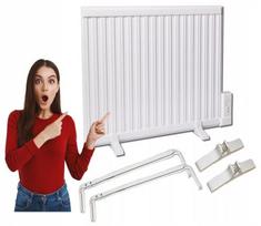 Grzejnik Panelowy Olejowy Elektryczny Biały 1500W Eko 78X66Cm Z Termostatem