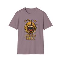Unisex Softstyle T-Shirt Screaming Jingle Bell Surreal Holiday Horror Christmas S įvairiaspalvis