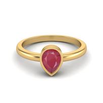 0.75 Cts Pear Shape Ruby 925 Sterling Silver Gold Vermeil Solitaire Engagement Women Ring 6