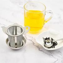 Stainless Steel Tea Infuser Filter for Teapot with Fine Mesh Strainer and Drip Tray Compatible with Various Teapot Sizes Durable and Easy to Clean One Size sidabras