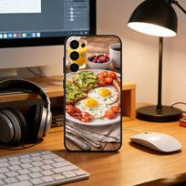 Coffee and Breakfast Phone Case For Samsung S25,S24,S21,S22,S23,S30,Ultra,S20,Plus,Fe,Soft Silicone Black Cover Samsung S23ULTRA5G