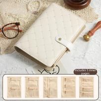 Zipper Jewellery Binder PU Leather Jewelry Organizer Roll Practical Jewelry Storage Bag  for Women smėlis