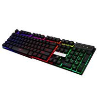 Klaviatūra Spalvotas apšvietimas Plug and Play ABS 104 Keys Rainbow klaviatūros kompiuteriui juoda
