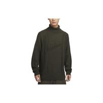 Nike Solid Color Twisted Knit Pile Collar Sweater Men sweater Khaki-Green FB7771-325 XXL