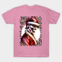 T Shirt Women Christmas With Joker Harajuku Print Kawaii Tshirt Summer Short Sleeve Female T-Shirt Top Tee S rožinė