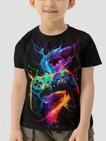 Children Clothes Kids Clothes Colorful Game Controler T-shirty T-shirt for a Boy Children's Clothing Boys Short Sleeve Tops 5-6Y