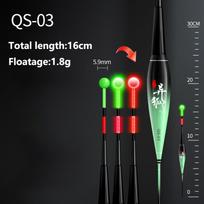 Nauji LED elektroniniai žvejybos plūdurai nakčiai šviečiantys, su gravitacijos jutikliu, nano spalvos keitimo plūdės 1.2g-3g plūdrumas black