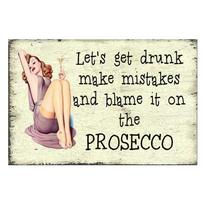 Prosecco Laikas Vintažinis Plakatas Prosecco Kokteiliai Metalinės Skardinės Ženklai Pub Baro Dekoras Prosecco Princesė Sienos Meno Dekoras N355 20x30cm（7.8x11.8inch） black