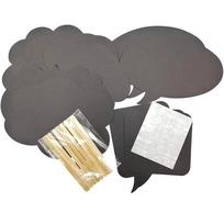 10Pcs/Set DIY Mask Mr Mrs Photo Booth Props Mustache on a Stick With Chalk Black Chalkboard Stick For Wedding Birthday Party
