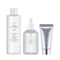 S-NATURE Aqua Oasis Toner 300ml + Aqua Squalane Serum 100ml + Moisture Cream 30ml 3-Piece Set Full Hydration & Skin Barrier Recovery Routine