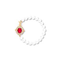 Louis Vuitton Dynasty 24 Early Spring Letter Detail Metal Antique Brass Glass Beads Cubic Zirconia Bracelet Women bracelet White M1497M Box+Shopping Bag,M