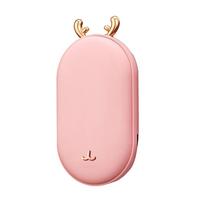 2 in 1 Electric Hand Warmer 5200mAh Rechargeable Hand Warmer Power Bank Electric Pocket Heater Christmas Gift rožinė