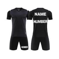 (Black Custom, 4XL Height 185-190CM) Football Jerseys Sets Men Sports Soccer Jersey Survetement Football Uniforms Women Soccer Training Suit