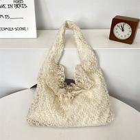 Lace Daisy Canvas Bag Tote Bags for Women Trendy Shoulder Bag Shopping Bags Mother Kids Bag Class Bags for Girl Bolsos De Mujer One size abrikosas
