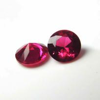 2 Ct Natural CERTIFIED Red Ruby Loose Gemstone Round Diamond Cut 6x6 mm Pair 6 mm raudona