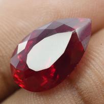GORGEOUS NATURAL Bloody Red RUBY 8.90 Ct Pear Shape CERTIFIED Loose Gemstone 15.7 mm approx raudona