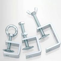 1Pcs Multiple Head Shapes U Clamp Open Height 20-130MM Galvanized Carbon Steel C-Type Clip Fixed Fixture Thickened Hexagonal 20mm