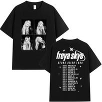 Freya Skye cotton men's shirt Summer oversized Stars Align Tour Album graphics Women's Y2k Hip Hop streetwear Tshirt S