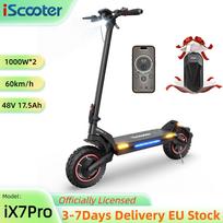 iScooter iX7Pro 60KM/H Electric Scooter 10'' Off-Road Tire 1000*2 Dual Motor 48V/17.5AH Battery 60KM Range With APP Control E Scooter iX7Pro 60KM/H juoda