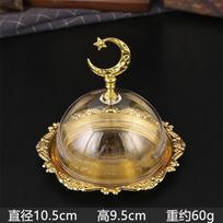 Metal Dessert Plate Transparent Acrylic Cover Dim Sum Dish Pastry Plate Bread Plates Fruit Tray Salad Bowl Snack Bowl Candy Dish