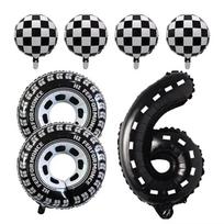 7pcs Race Car Balloons Birthday Party Supplies Tire Wheel Balloons  Checkered Tire Balloon Party Favors Decorations Other