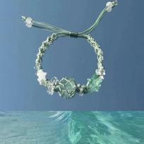 Opal Vital Crystal Hand Chain Hand-knitted Irregular Stone Bangle  Women mėtų žalios spalvos