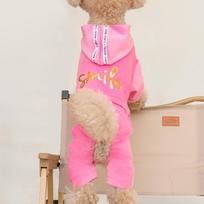 Cute Dog Hooded Pullovers Pet Clothes Chihuahua Dog Jumpsuit  For Small Medium Dog XXXL rožinė