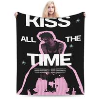 Harrys Styles Kiss All The Time Album Blankets Adults  Flannel Bedding Throws For Bedroom Soft Cozy Design Quality Bedspread 75x90cm