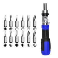 13 in 1 Multi Functional Ratchet Screwdriver Set with Interchangeable Bits and Adjustable Handle for Precision Repair and Assembly Work One Size mėlyna