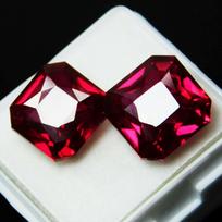 NATURAL Ruby Loose Gemstone 16 Ct RED Square Princess Cut CERTIFIED 12 mm approx raudona