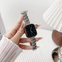 Stainless Steel Metal Band for Apple Watch Ultra 2 49mm 46mm 45mm 44mm 42mm 41mm 40mm Women Bracelet Strap for IWatch Series 10 9 8 7 6 5 4 3 2 1 SE Series1011 42mm sidabras