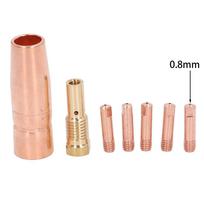 Workshop Use Brass Flux Core Accessories 7 Piece Nozzle Tip Kit Tool Welding Tip Set 7-Piece Set Brass Material