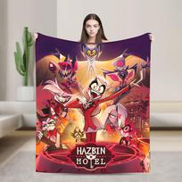 Alastor Game VOX H-Hazbin Hotel Blanket Airplane Travel Flannel Bedding Throws For Living Room Super Warm Bedspread Gift 130x150cm