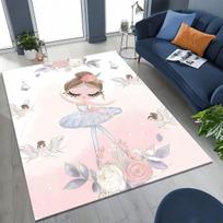 Elegant Ballet Dacing Girl Ballerina Cartoon Rug for Bedroom Living Room Sofa Home Doormat Decor,Large Kids Non-slip Floor Mat 40x60cm( 15x23in )