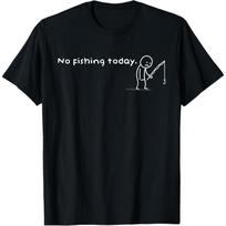 No Fishing Today Funny Sad Stick Man Angler Sarcastic Graphic Tee S įvairiaspalvis