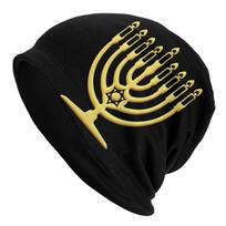 Hanukkah Unisexorah Nine Branched Candelabrum Beitar Caps Casual Adult Outdoor Skullies Beanies Hat Spring Warm Dualuse Bonnet Hat One Size