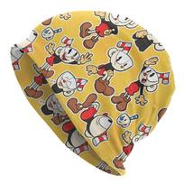 Great Game Battle Cuphead Bonnet Hat Ski Indie Shooting Games Cuphead Skullies Beanies Hats Unisexs Womens Warm Head Wrap Caps One Size
