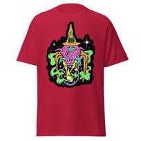 Men's Neon Wizard Graphic T-shirt Crewneck Skateboarding Dungeons Dragons Games S įvairiaspalvis