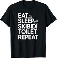 Eat Sleep Skibidi Toilet Repeat Funny Meme Vintage Birthday T-Shirt Mens Womens Tees Top 4XL