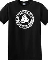 Viking Triple Horn Odin Knot Runes T Shirt Mens Womens Tees Top Tee Huginn Muninn FREE KEY CHAIN M
