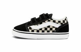 Vans Old Skool Velcro Primary Checkerboard Black White Kids VN0A38JNP0S 25