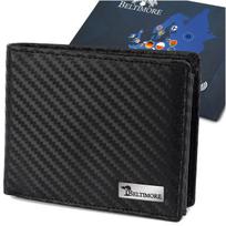 Męski Portfel Skórzany Klasyczny Rfid Duży Czarny Carbon Premium Beltimore