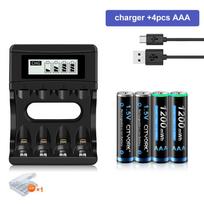 CITYORK 1.5V AAA battery 1200mWh AAA 1.5V Rechargeable Li-ion batteries aaa 3A Bateria with LCD Battery Charger for 1.5V AA/AAA