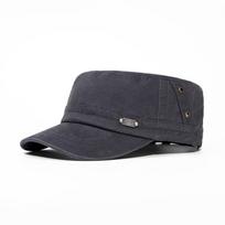 Flat Top Hat Men's Big Head Captain Cap Sunscreen Hat Trucker Snapback Visors Ha pilka spalva